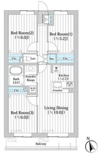 コートブリーズ船橋中山【4階】の間取り