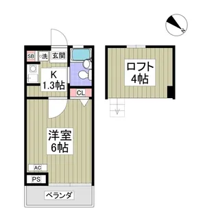 ローズアパートR14番館B棟【1階】の間取り