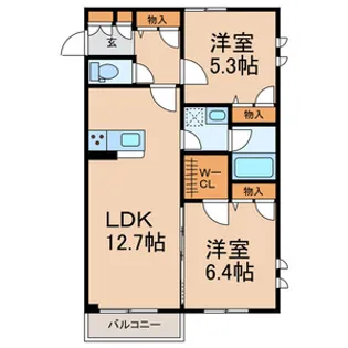 LE PORTBONHEUR【2階】の間取り