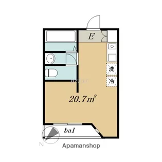 プレミアコート原木中山【1階】の間取り