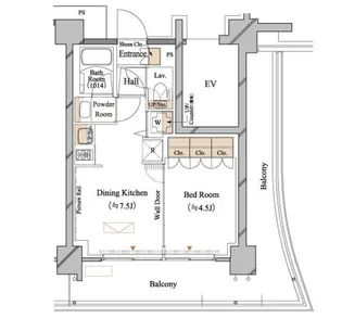 ブランシエスタ浦安【0501号室】の間取り