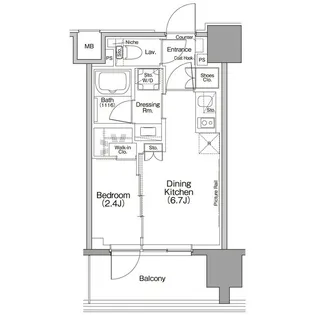 ザ・パークハビオ行徳駅前【8階】の間取り
