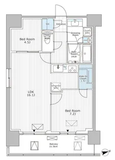 パークアクシス市川【13階】の間取り