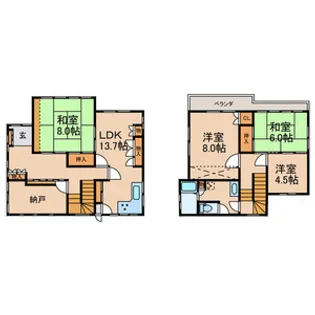 千葉県市川市菅野4丁目【一戸建】の間取り