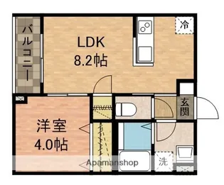 つばめハウス市川【1階】の間取り