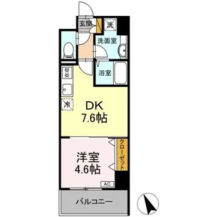 プライムコート千成【5階】の間取り