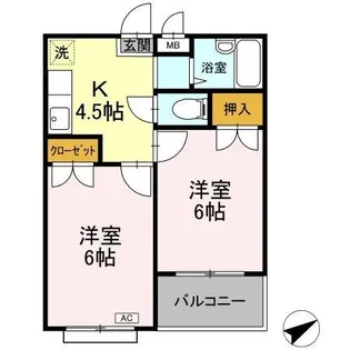 コーポラス石井【2階】の間取り