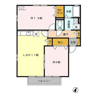 エクセルステージ 壱番館・弐番館・参番館【壱201号室】の間取り