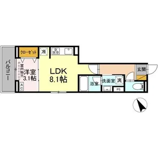 ディーラヴェニュー【2階】の間取り