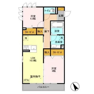 クラヴィーア船橋三山【2階】の間取り