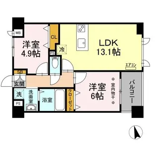 サンピタリア東船橋【3階】の間取り
