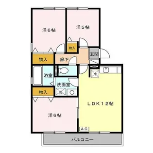 リビングタウン堀之内 B【3階】の間取り