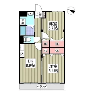 チクマハイツ【2階】の間取り