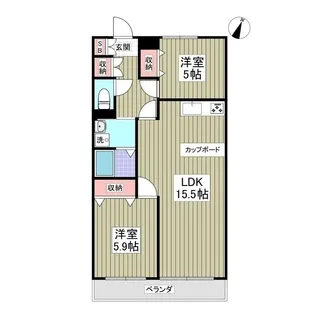 チクマハイツ【1階】の間取り