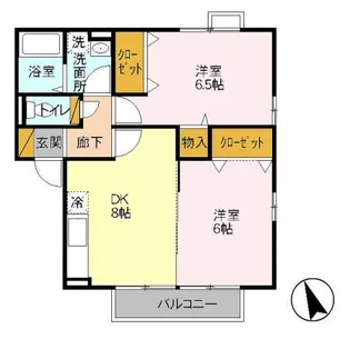 メゾン・ド・サンセール イースト・ウエスト イースト【2階】の間取り