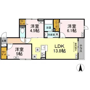 セレスティア東葛西V【1階】の間取り