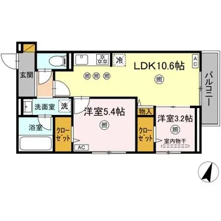 ディーシンシア【3階】の間取り