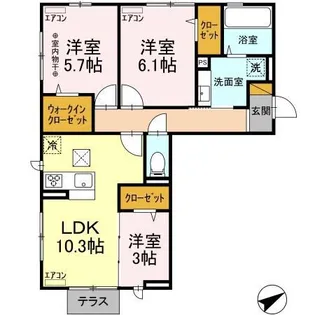 プランドールM【1階】の間取り