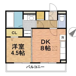 グラシューズ市川【3階】の間取り