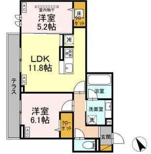 DーRAFFINE【1階】の間取り