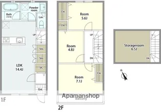 千葉県市川市国分2丁目【テラスハウス】の間取り