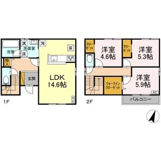 千葉県市川市大野町2丁目【一戸建】の間取り