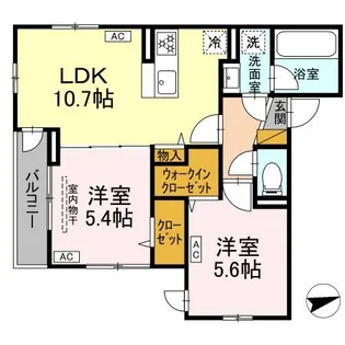 (仮称)DーROOMトリシア市川東大和田1丁目【2階】の間取り