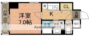 クレールフォンテーヌ【6階】の間取り