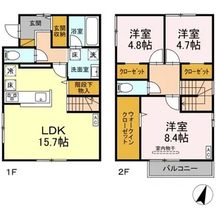 千葉県市川市大野町2丁目【一戸建】の間取り