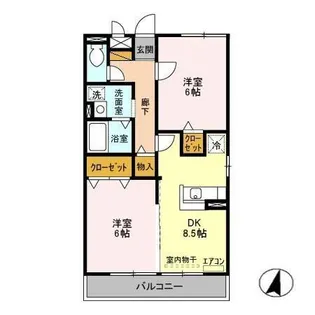 サニーウェル【3階】の間取り