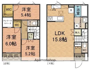 カーザ キアリア妙典【1E号室】の間取り