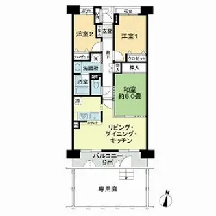 ファミール津田沼【1階】の間取り