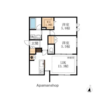 ラ フル—ルクロレ【1階】の間取り