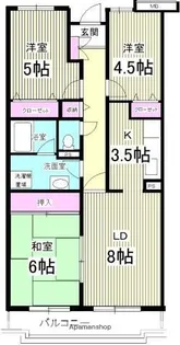 レインボーヒルズ21【3階】の間取り