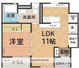 カーザ キアリアⅠ【1B号室】の間取り