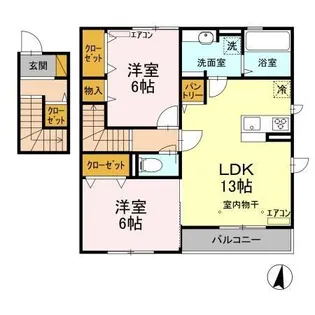 セジュール 弐番館【2階】の間取り