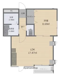 ラウレア本中山【102号室】の間取り