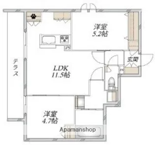 KIRSCHE ICHIKAWA【1階】の間取り
