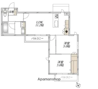 ネプトゥーヌス【2階】の間取り
