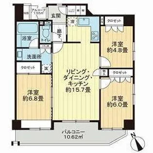 プライマリー本八幡【6階】の間取り