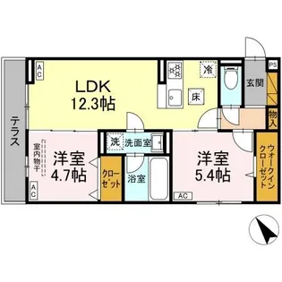 Dーガルデニア【1階】の間取り