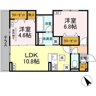 Dーガルデニア【1階】の間取り