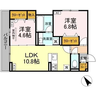 Dーガルデニア【3階】の間取り