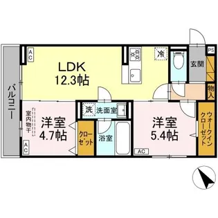 Dーガルデニア【3階】の間取り