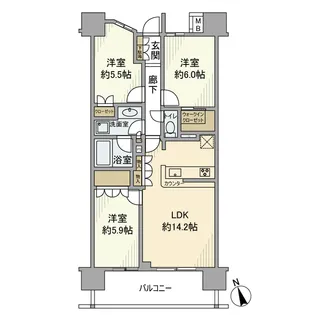 クレアホームズ船橋【9階】の間取り