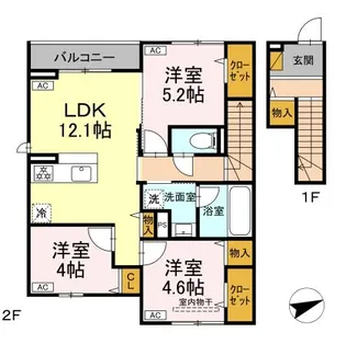 コンフォールヴィラージュ【2階】の間取り