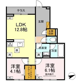 コンフォールヴィラージュ【1階】の間取り