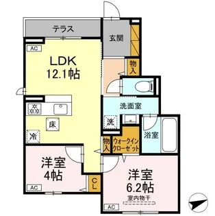 コンフォールヴィラージュ【1階】の間取り