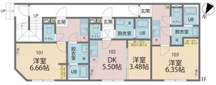 カインドネス西瑞江【101号室号室】の間取り