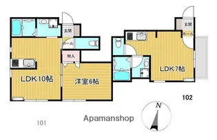 フルネージュ【101号室】の間取り